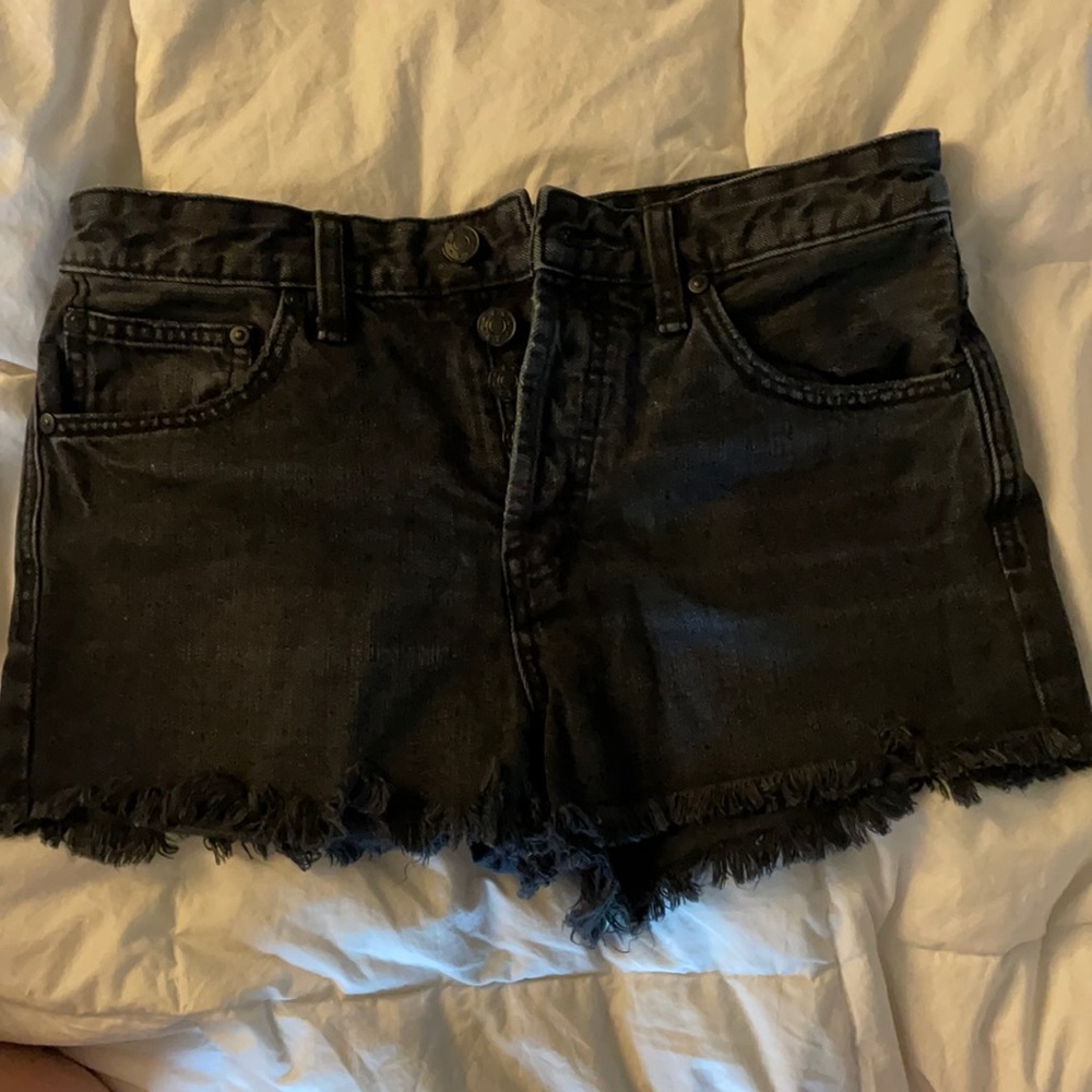 Free People Black Denim Short